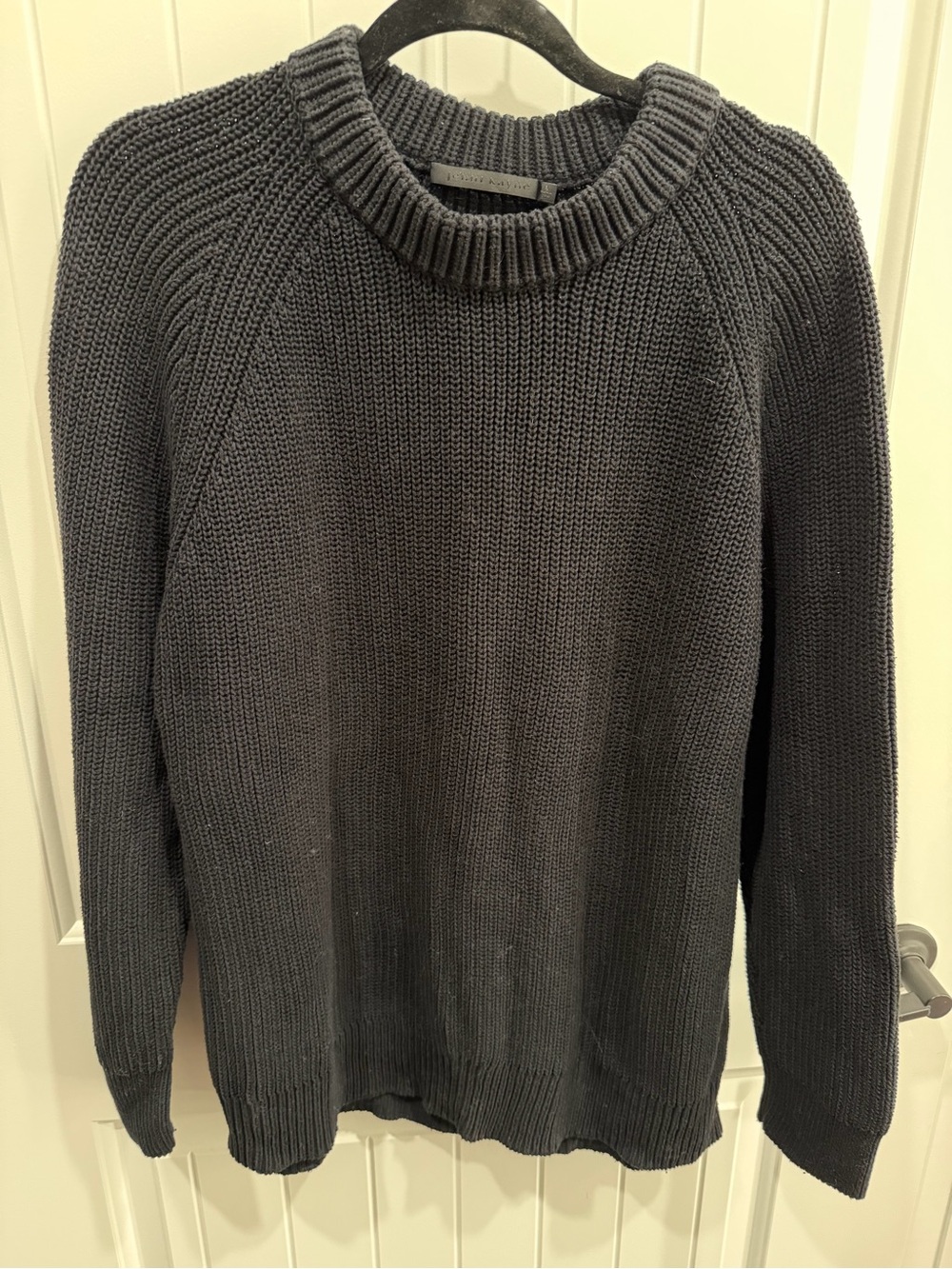 Jenni Kayne Black Cotton Fisherman Sweater Size Large
